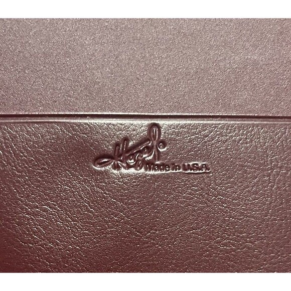 Vintage Hazel Rust Brown Vinyl 3 Ring Binder Gold Corners Made in USA Executive - Picture 6 of 8